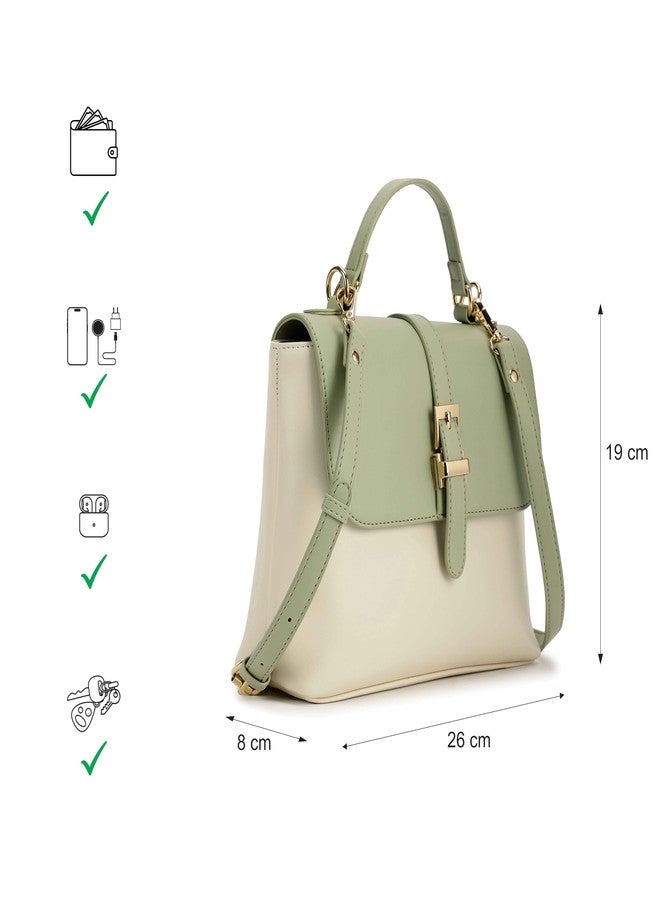 Fastrack Mini Vibe Satchel for Women| Small Faux Leather Bag with Buckle & Button Lock | Crossbody or Top Handle Options | 3.95L Stylish Handbag for Everyday Adventures | Small Satchel Bag for Girls - Image 4